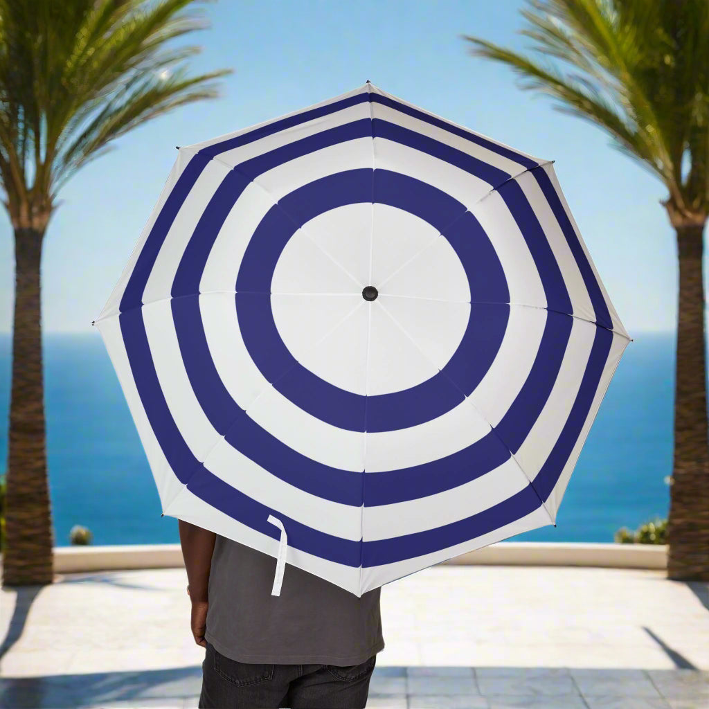 Umbrella Blue and White Lines Design