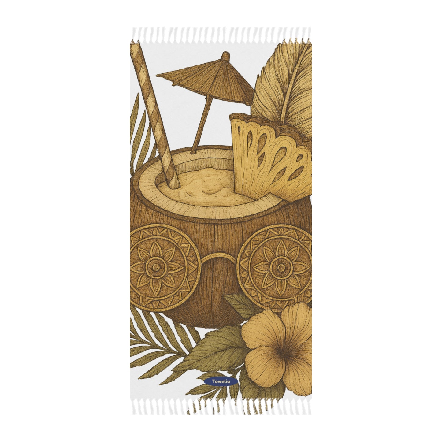 Golden Tropic Boho Beach Towel
