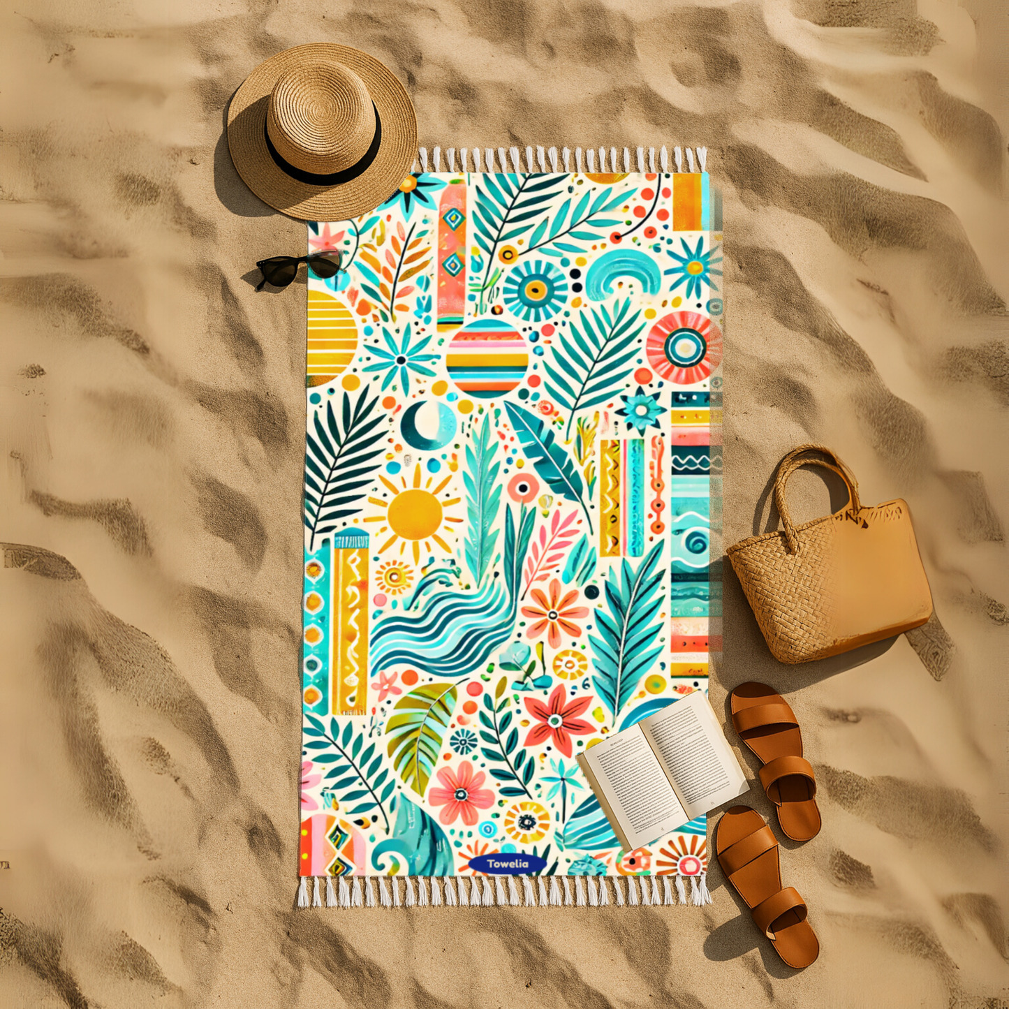 Tropic Pop Boho Beach Towel