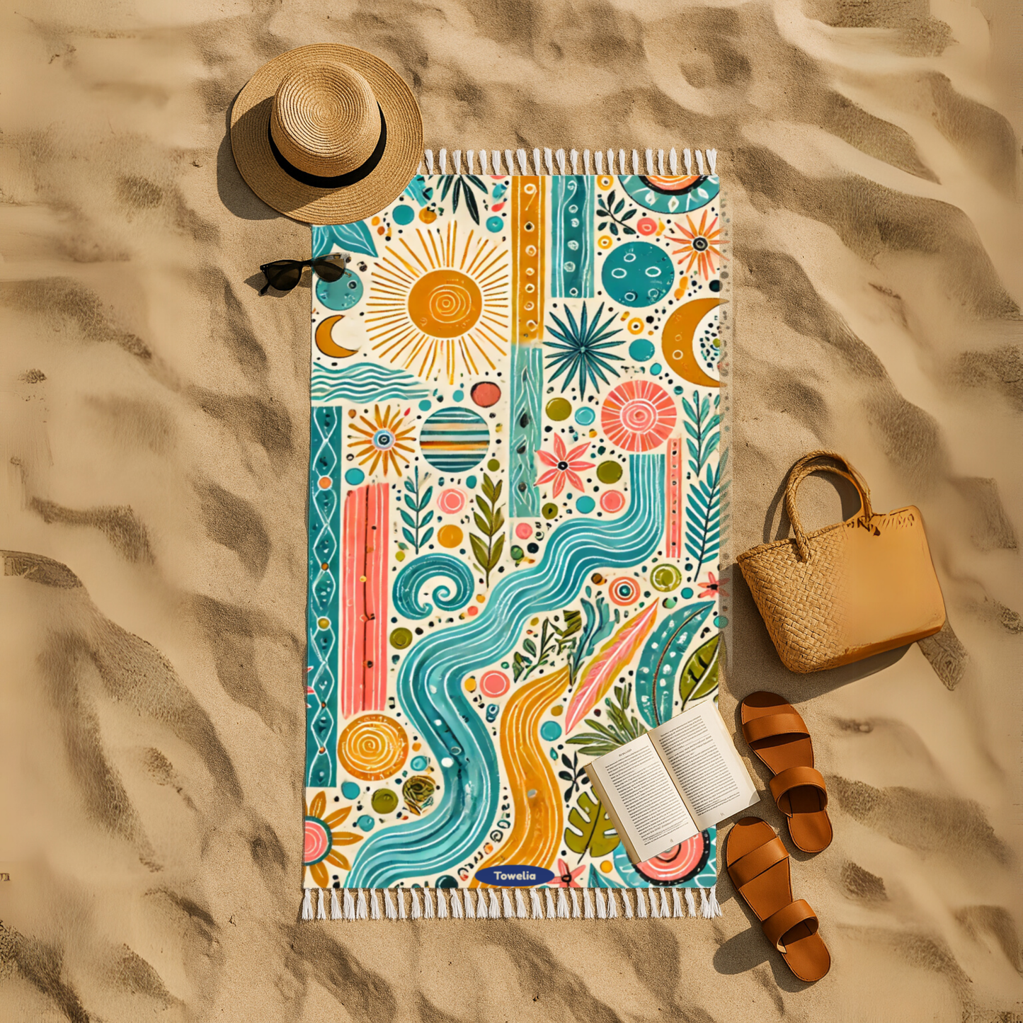 Cosmic Flow Boho Beach Towel