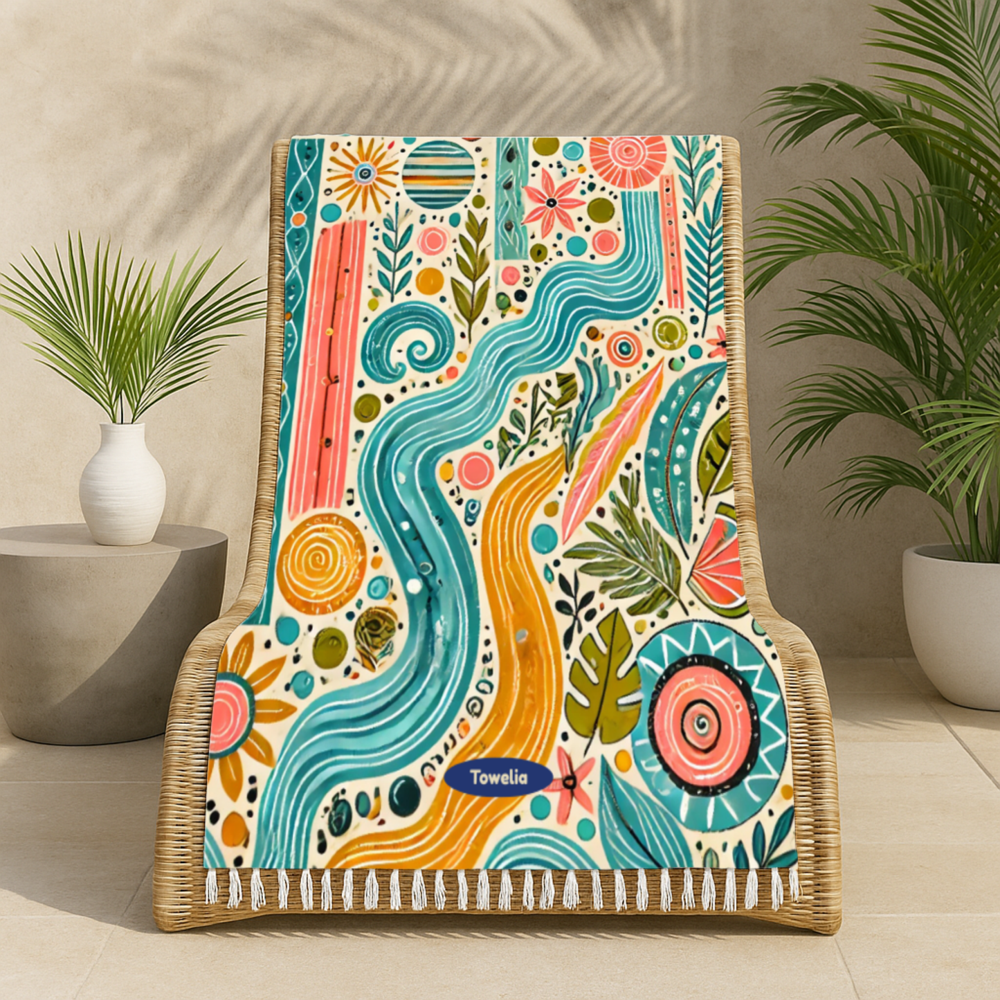 Cosmic Flow Boho Beach Towel