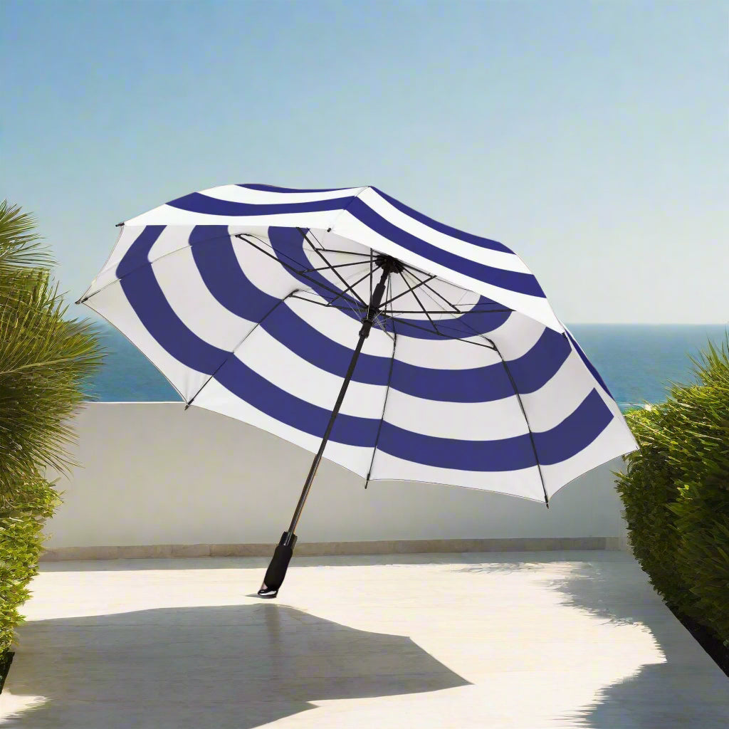Umbrella Blue and White Lines Design