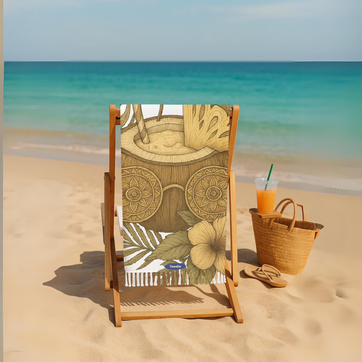 Golden Tropic Boho Beach Towel