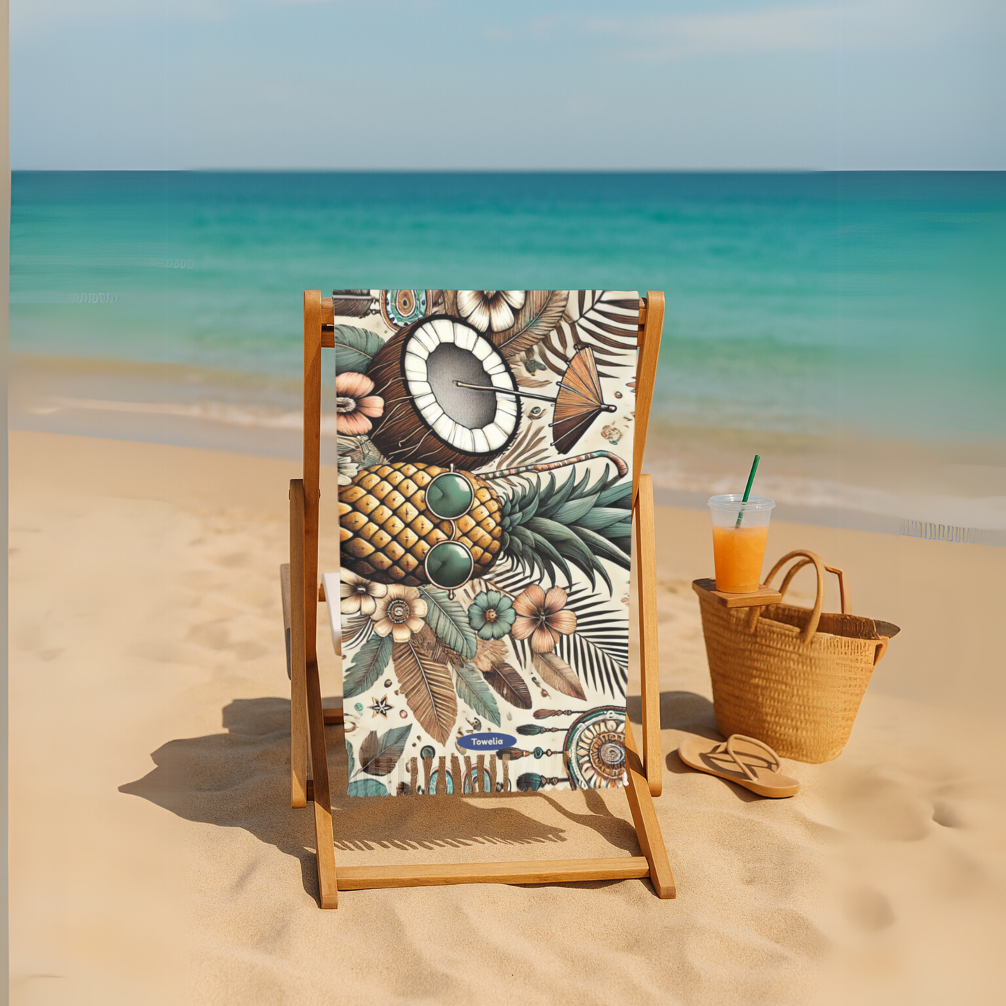 Pineapple Mood Boho Beach Towel