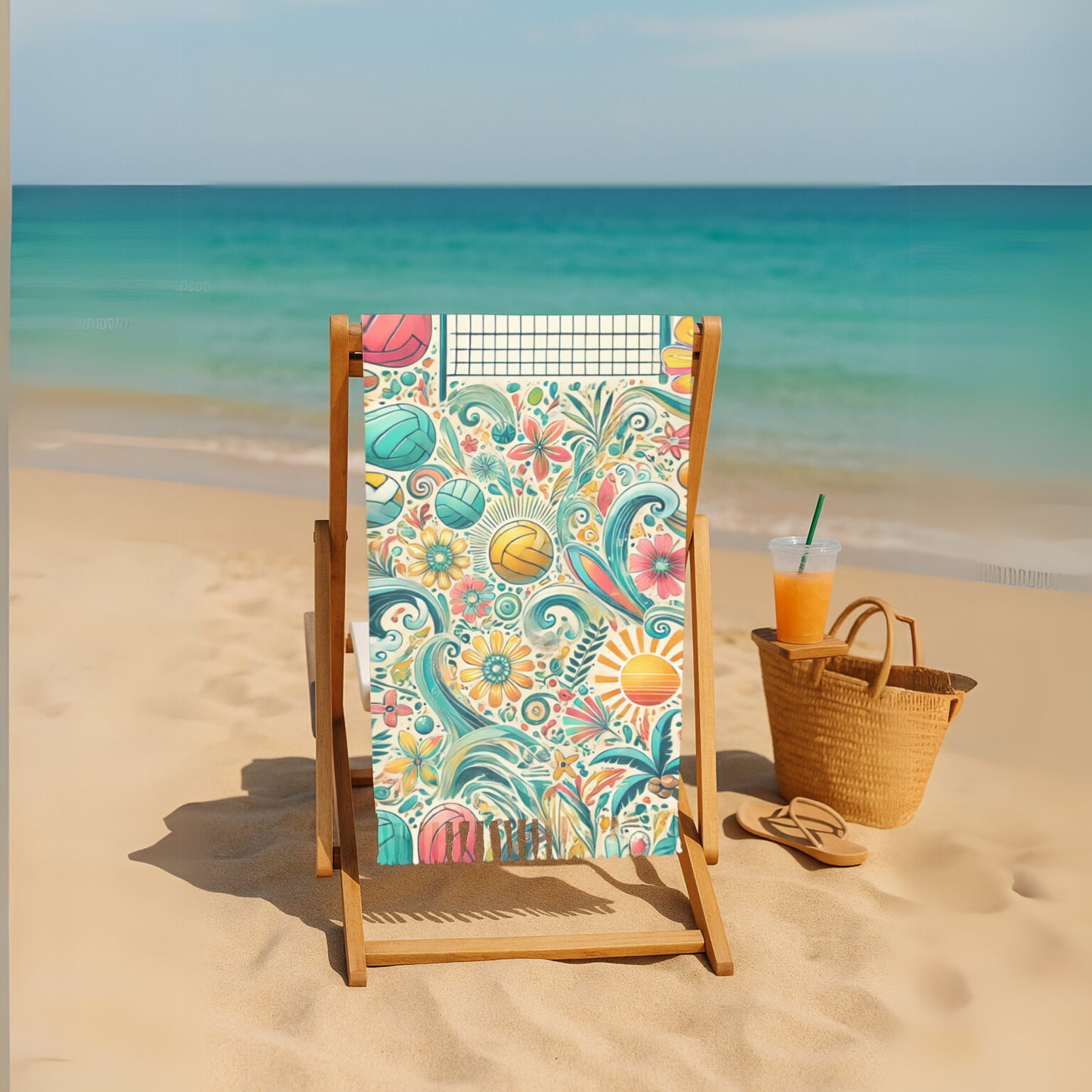 Volley Bloom Boho Beach Towel