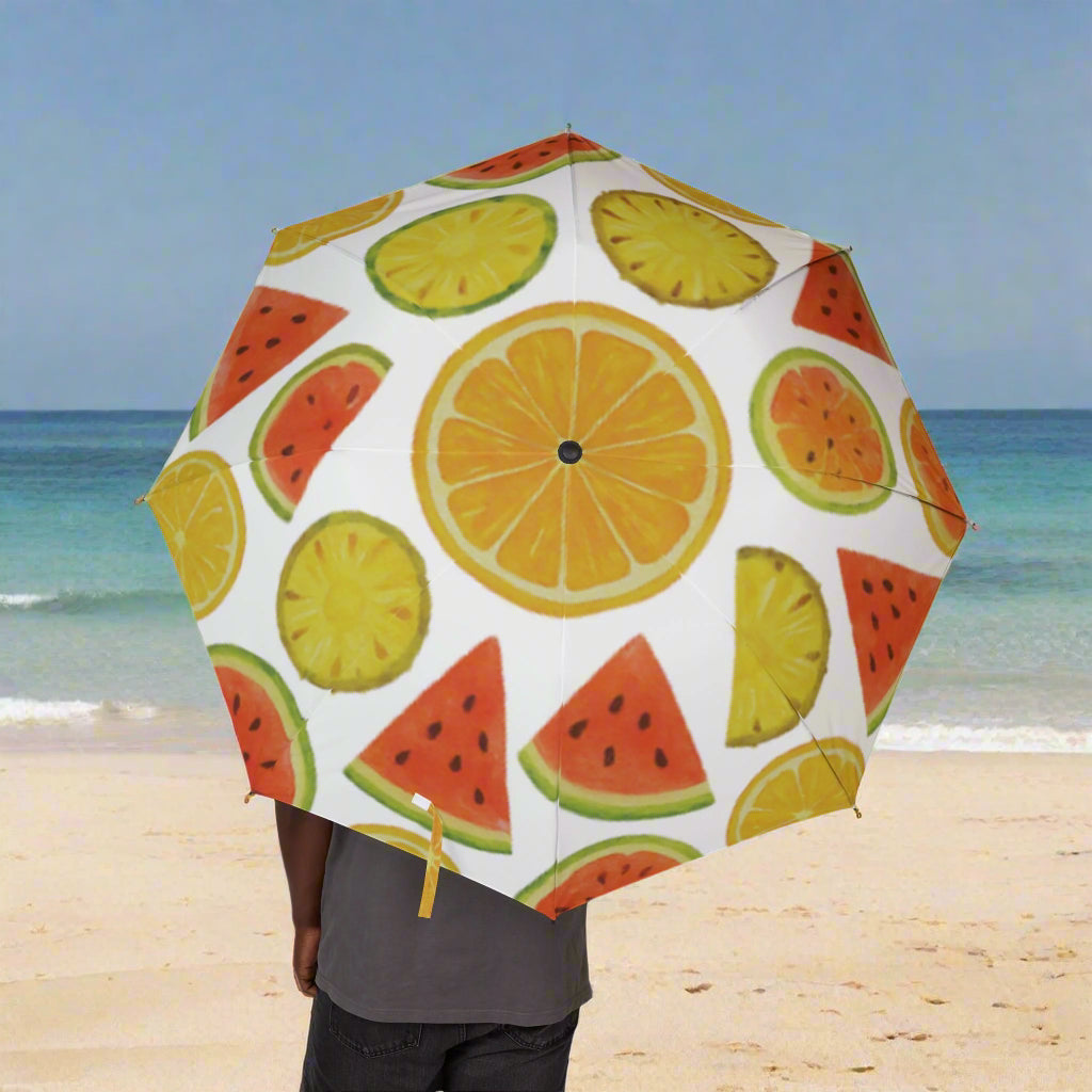 Fruit Patterned Foldable Umbrella | Colorful Umbrella, Summer Umbrella, Cute Umbrella, Gift for Her, Tropical Umbrella