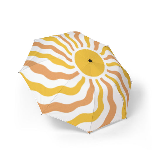 Umbrella with retro sunset design