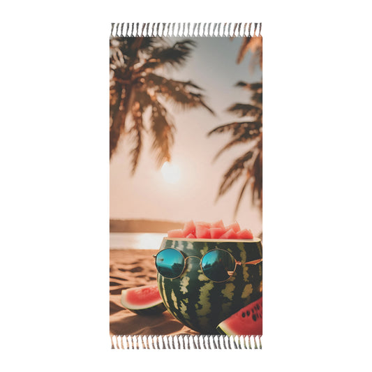 Sunset Melon Boho Beach Towel