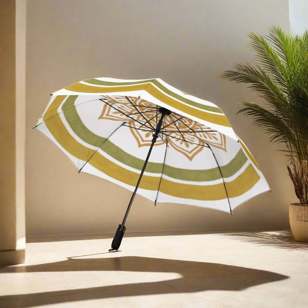 Elegant Mandala Print Umbrella - Chic Rain Protection, Perfect Gift for Nature Lovers, Travel Companion, Birthday, Outdoor Event