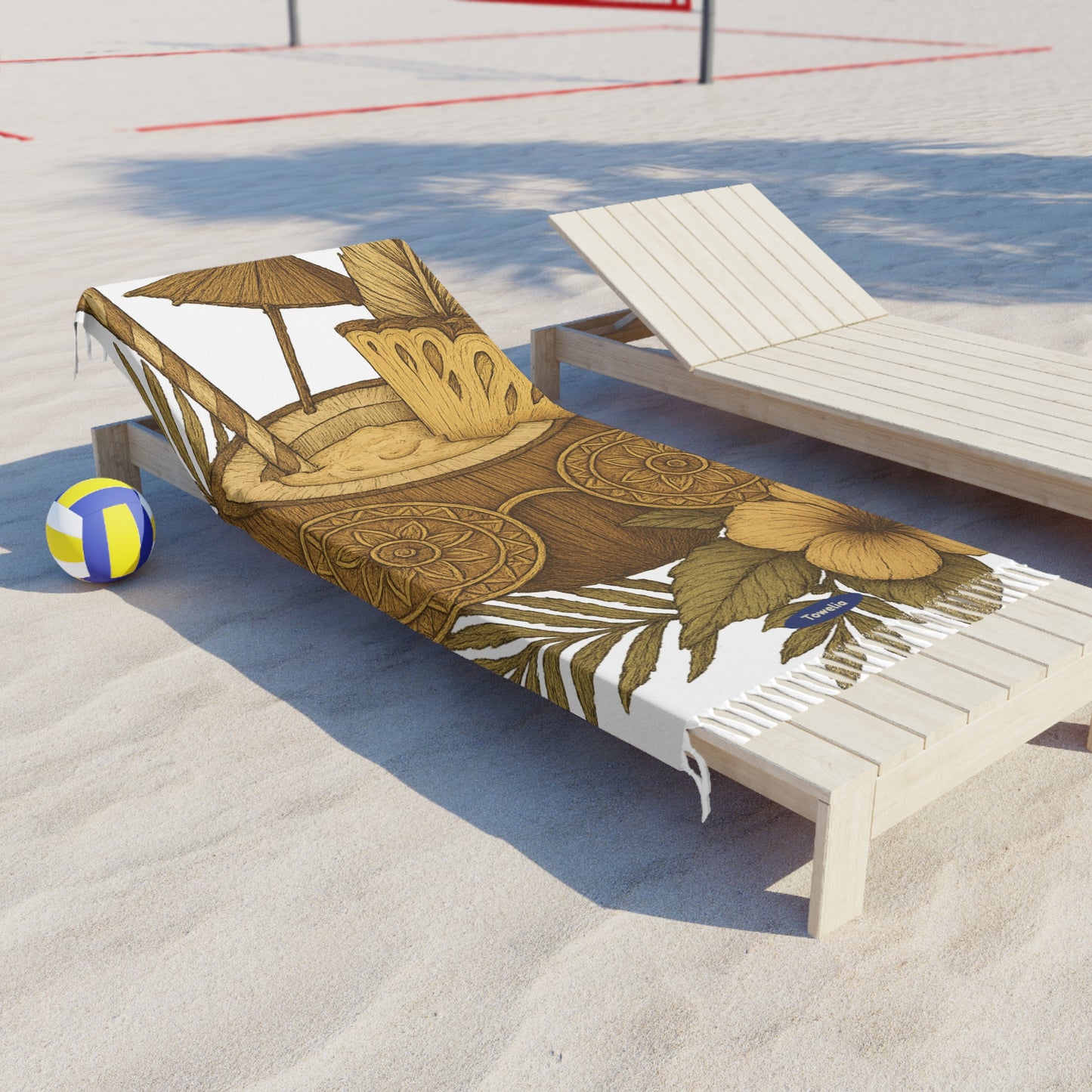 Golden Tropic Boho Beach Towel