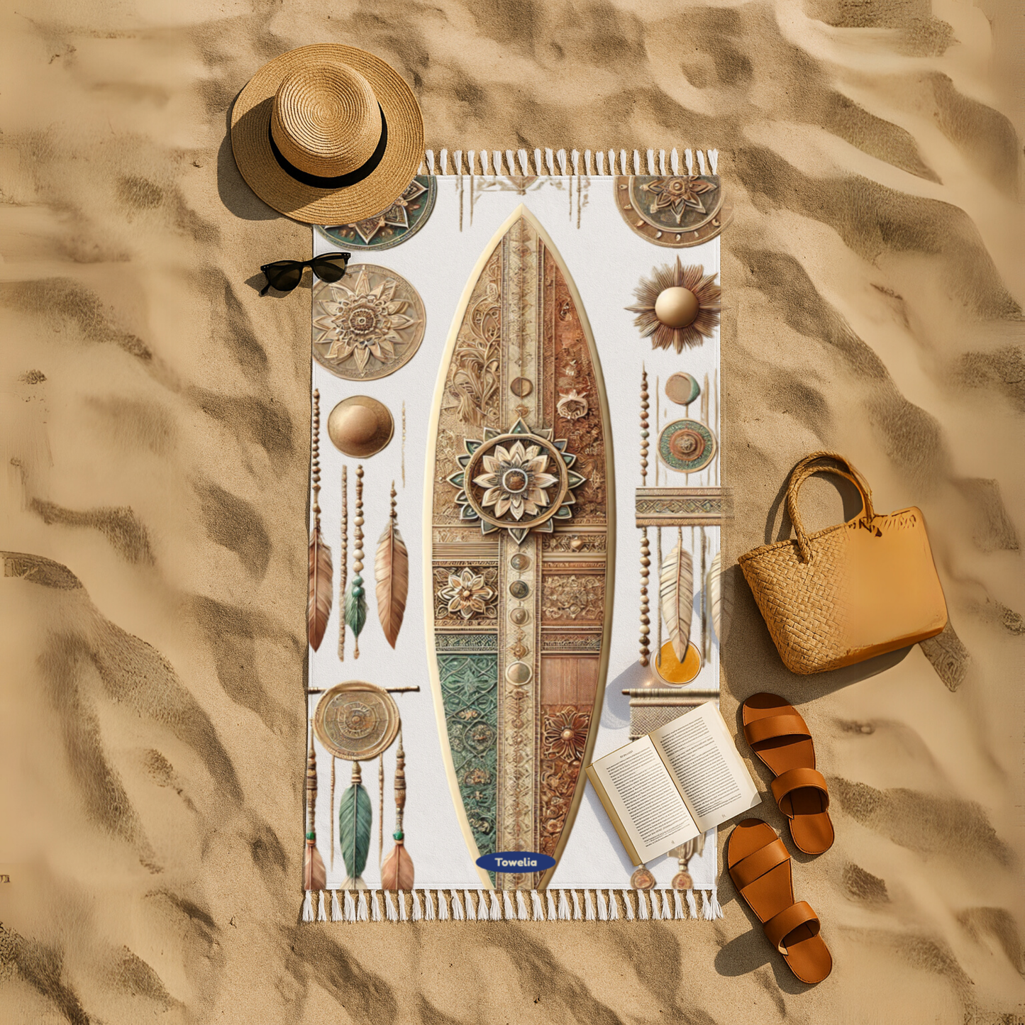 Sacred Surf Boho Beach Towel