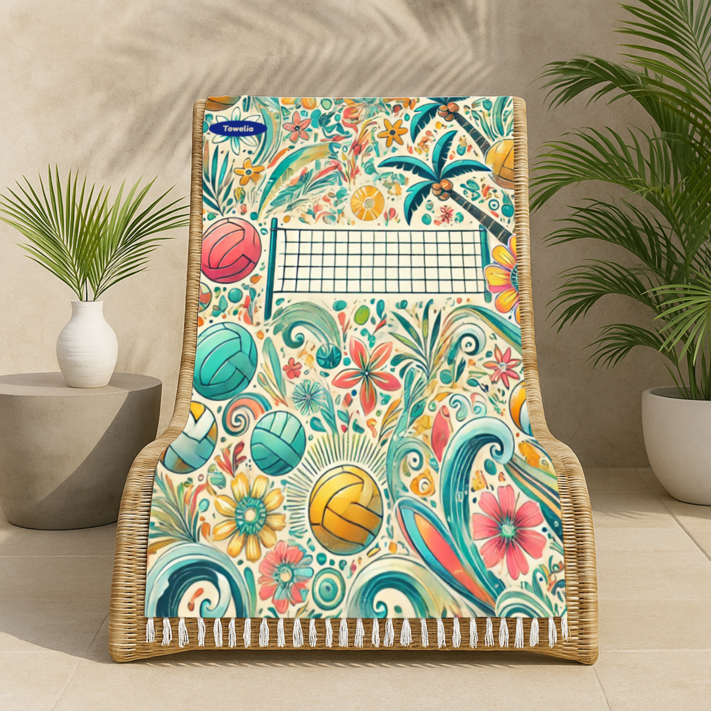 Volley Bloom Boho Beach Towel