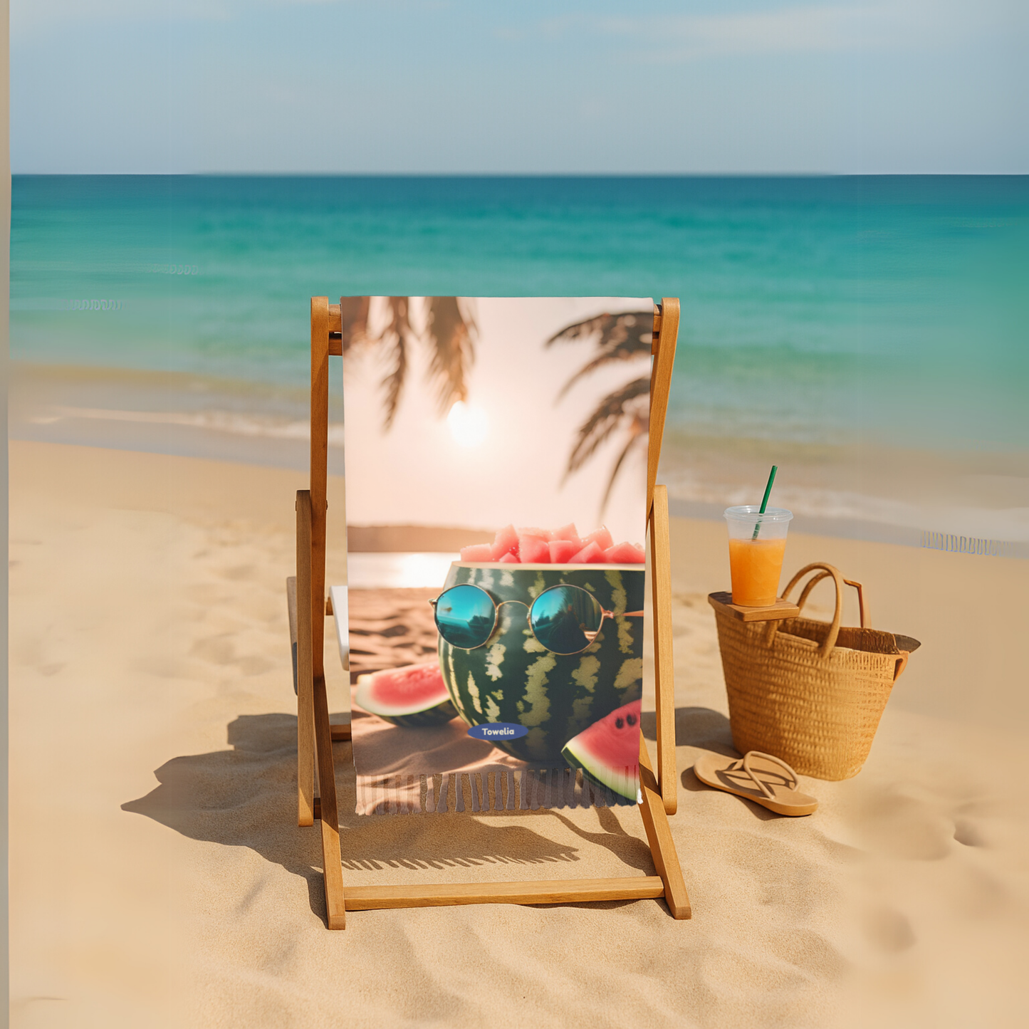 Sunset Melon Boho Beach Towel