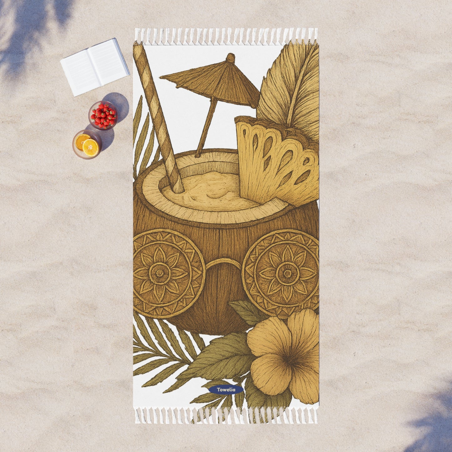 Golden Tropic Boho Beach Towel