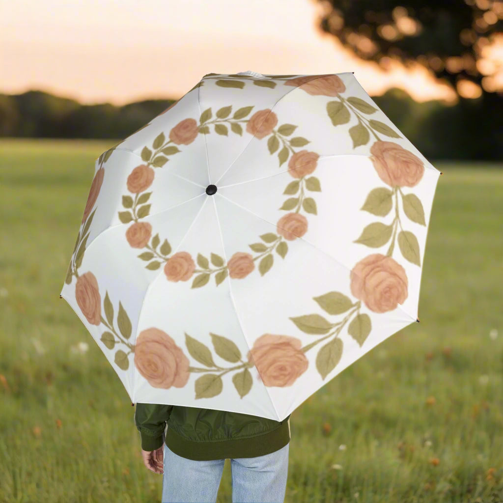Floral Compact Umbrella - Elegant Rose Design, Lightweight Travel Accessory, Perfect Gift for Rainy Days, Wedding Favors, Mother's [...]