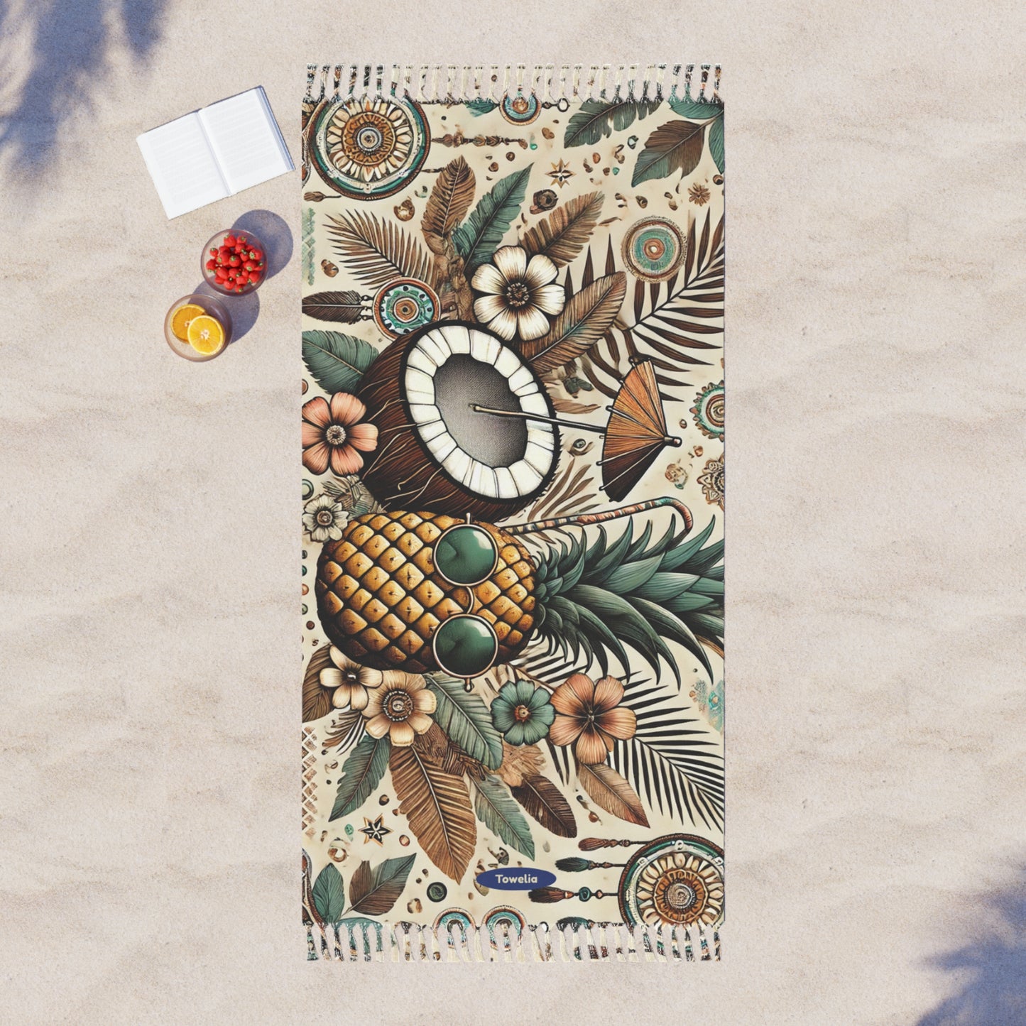 Pineapple Mood Boho Beach Towel